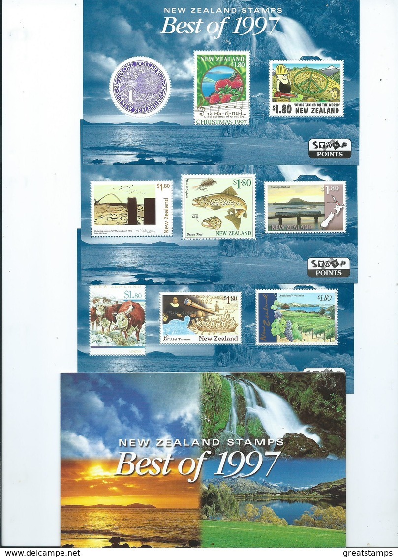 New Zealand The Best Of 1997 Face Value $15.40  3 X Miniature Sheets - Blocks & Sheetlets