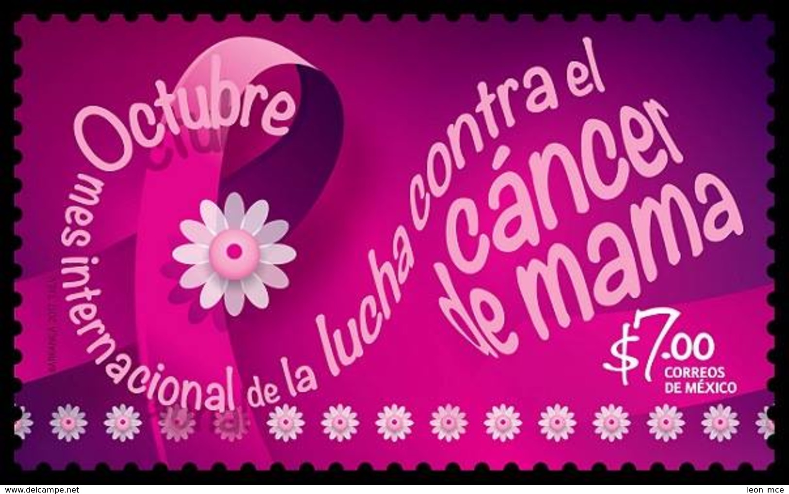 2017 MÉXICO Octubre, Mes De  Lucha Contra Cáncer De Mama SALUD MNH OCTOBER  MONTH OF THE FIGHT AGAINST BREAST CANCER - Mexico