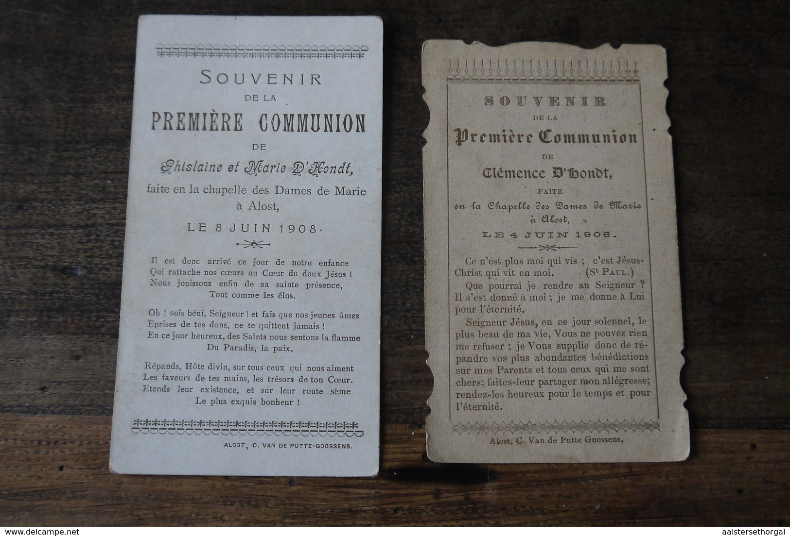 Aalst 1906 1908 Eerste Communie 2 Souvenirs - Religion & Esotérisme