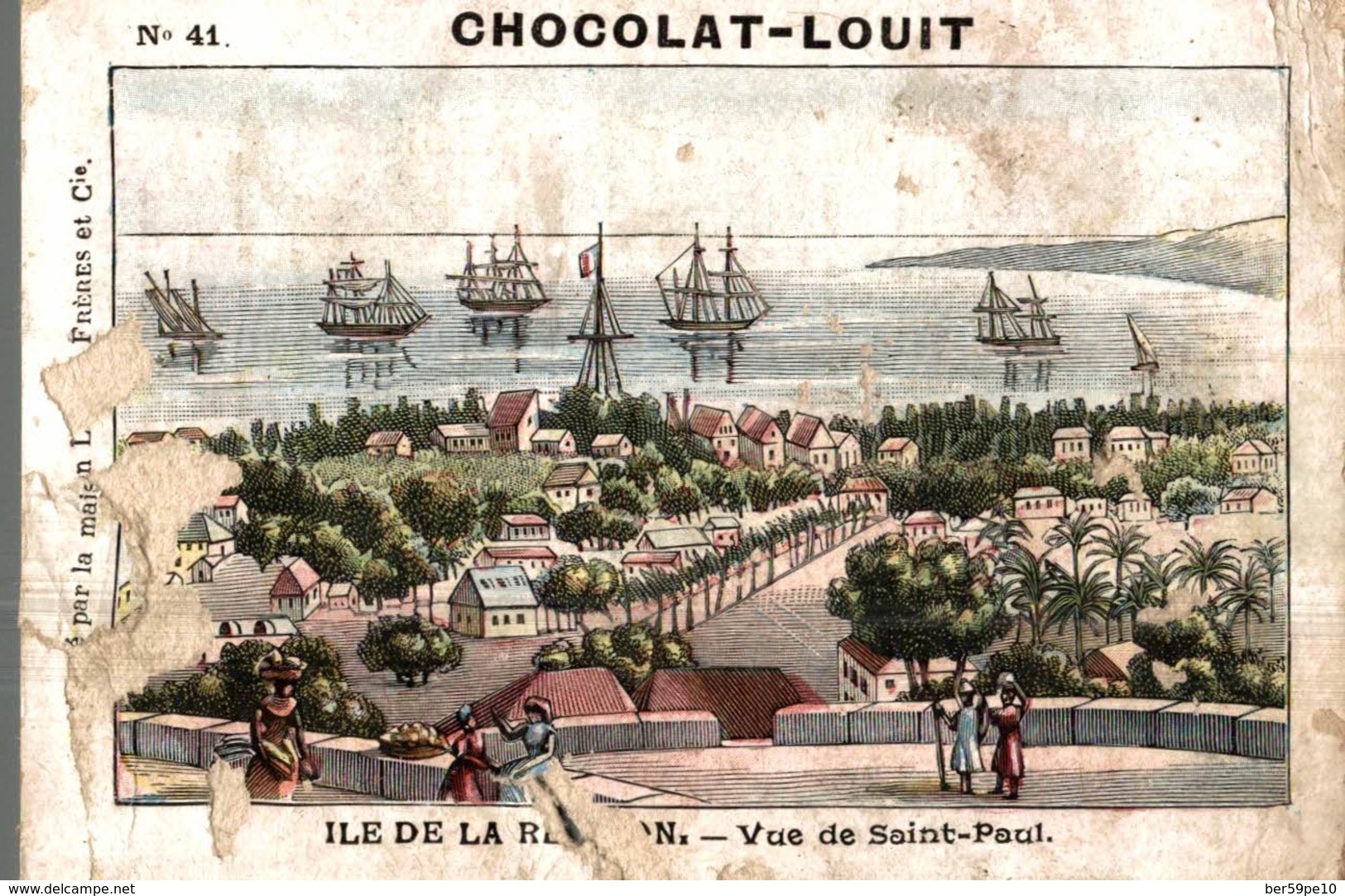 CHROMO CHOCOLAT LOUIT  ILE DE LA REUNION  VUE DE SAINT-PAUL - Louit