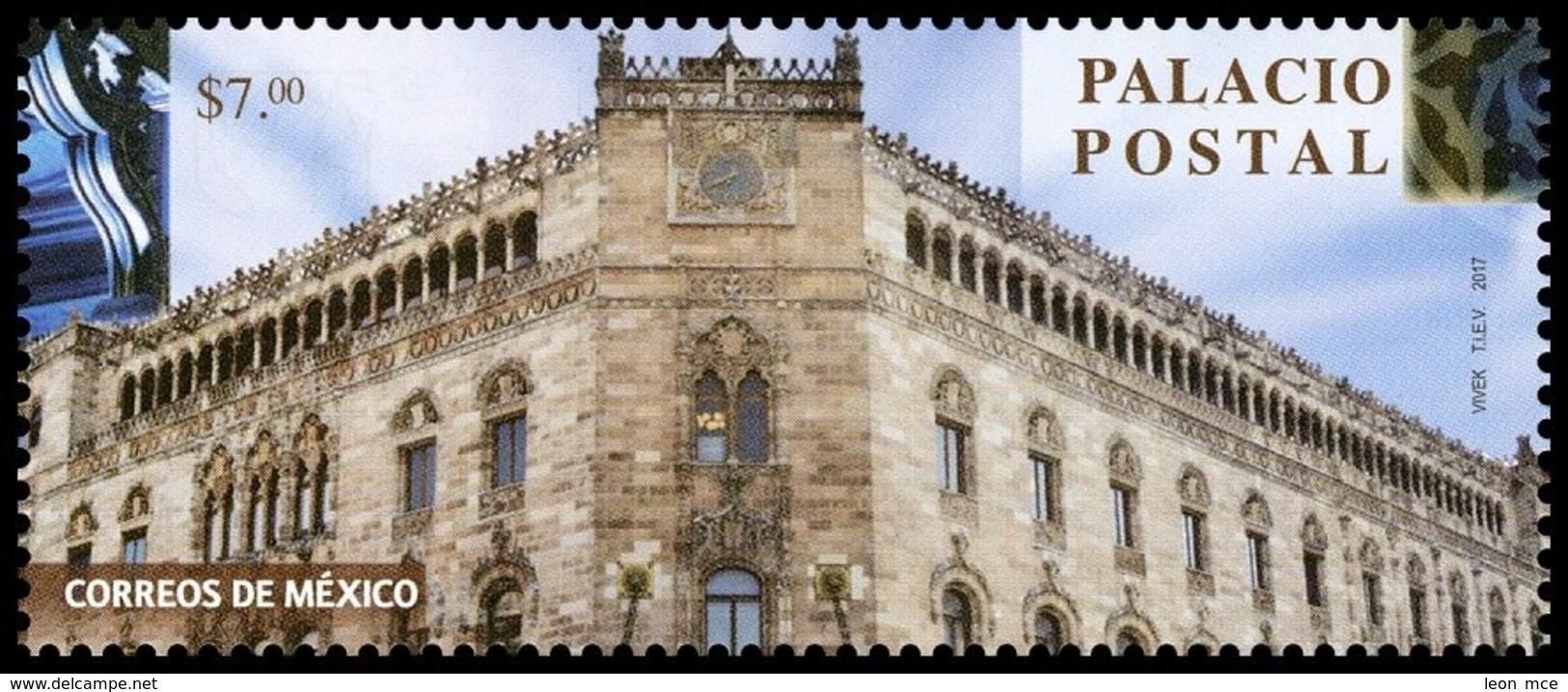 2017 MÉXICO PALACIO POSTAL, ARQUITECTURA MNH Post Office, BUILDING  ARCHITECTURE POST OFFICE - Mexico