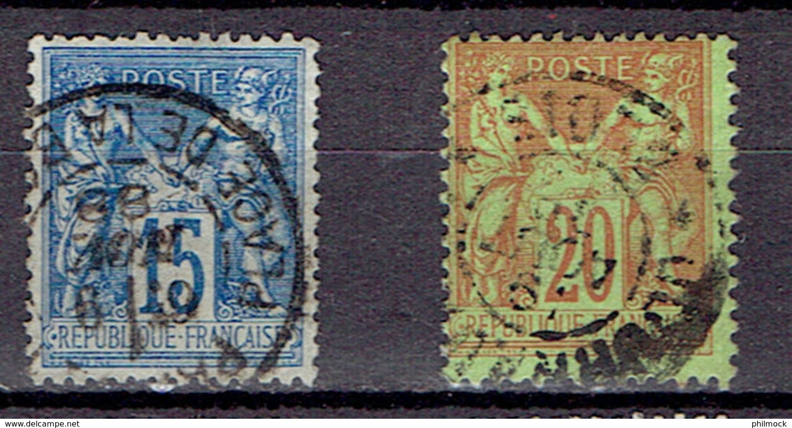 234P - France - N°90-96 - 1876-1898 Sage (Type II)