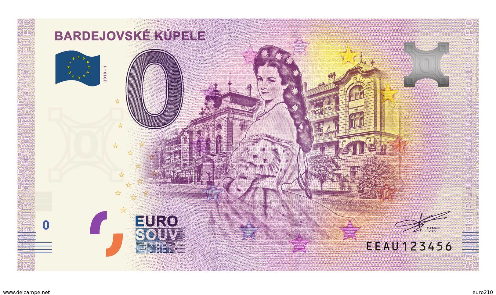 0 Euro-Schein Souvenir Slowakei 2018 - Bardejov SPA (Sissi) - Other & Unclassified