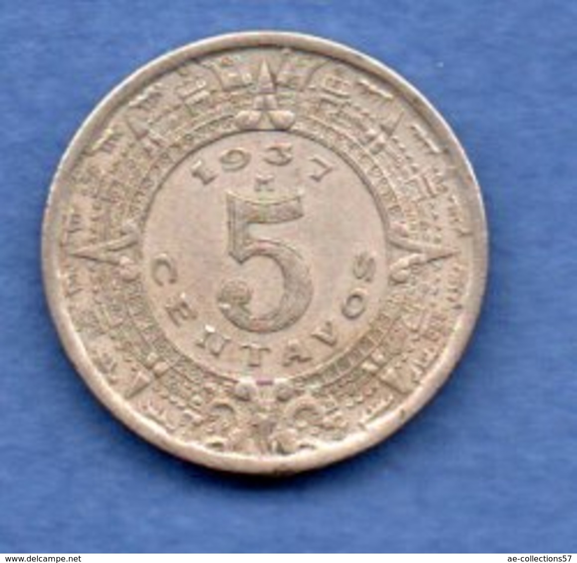 Mexique--   5 Centavos 1937  - Km # 423  - état  TTB - Mexiko