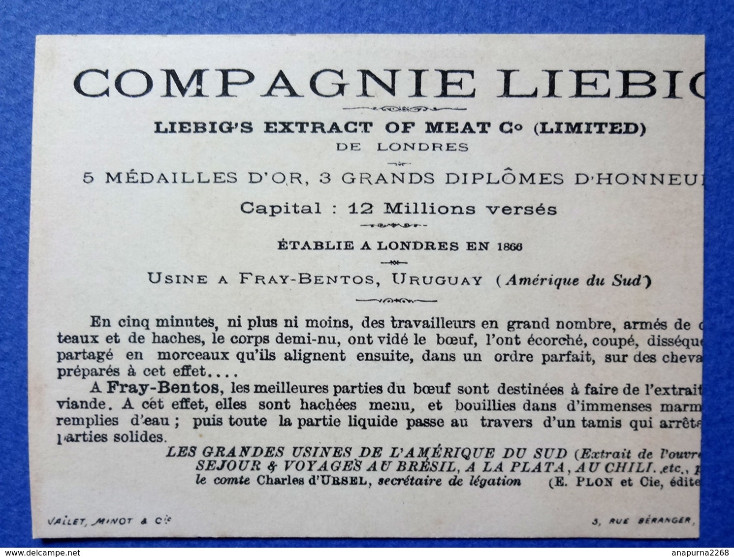 CHROMO LIEBIG DORÉE...S 44......LITH. VALLET MINOT........ JEU DE LOTERIE - Liebig