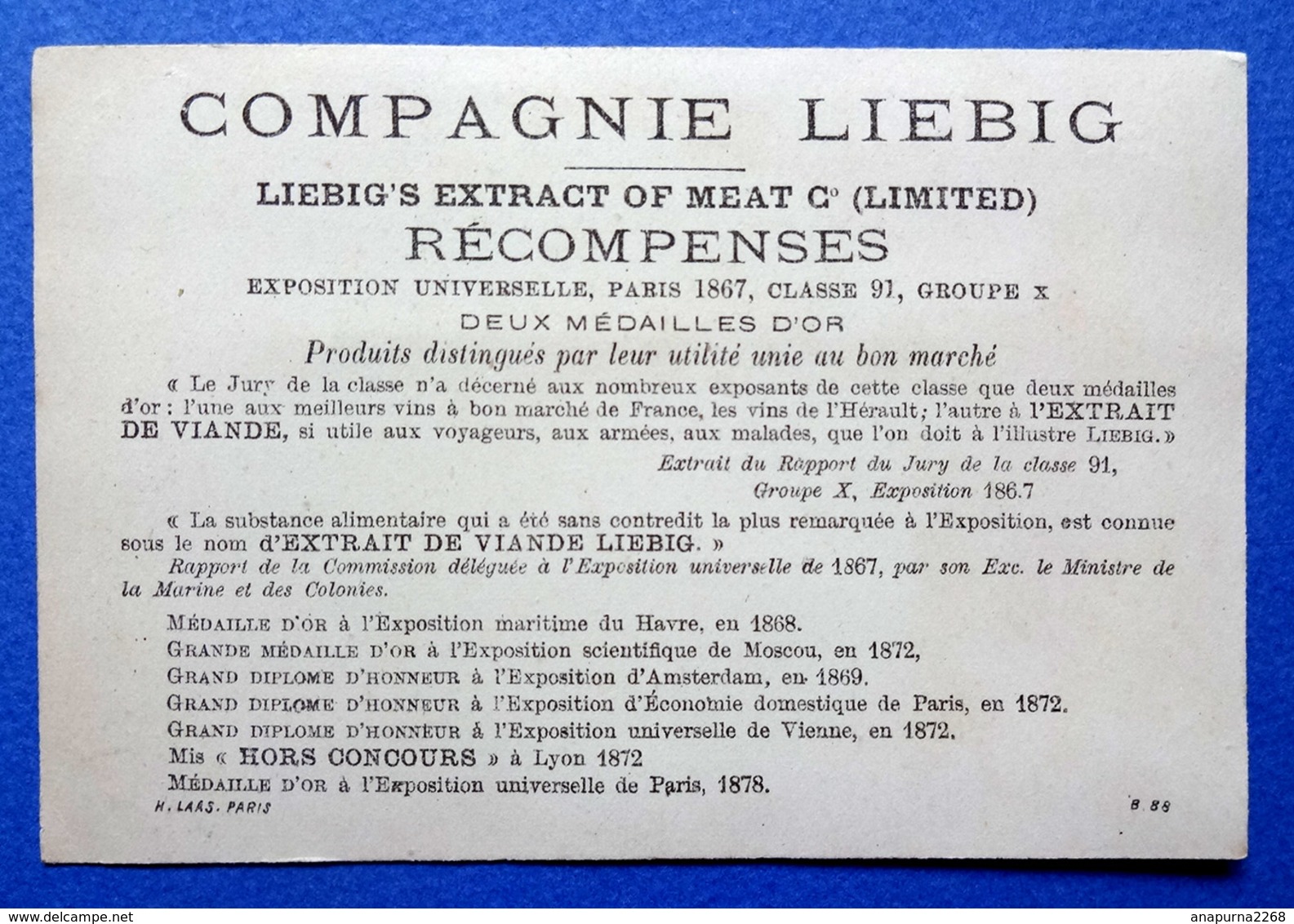 CHROMO LIEBIG DORÉE...S 67......LITH. H. LAAS....SUR LE PONT D'AVIGNON - Liebig