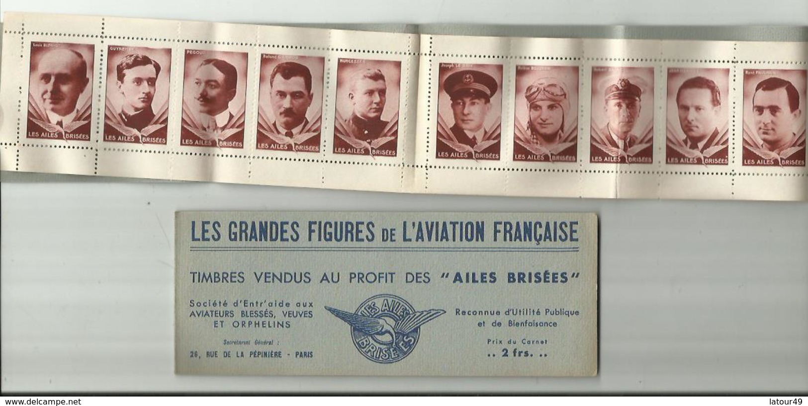 4 Eme Carnet Les Grandes Figures De L Aviation Francaise Vendu Au Profit Des Ailes Brisees - Personnages