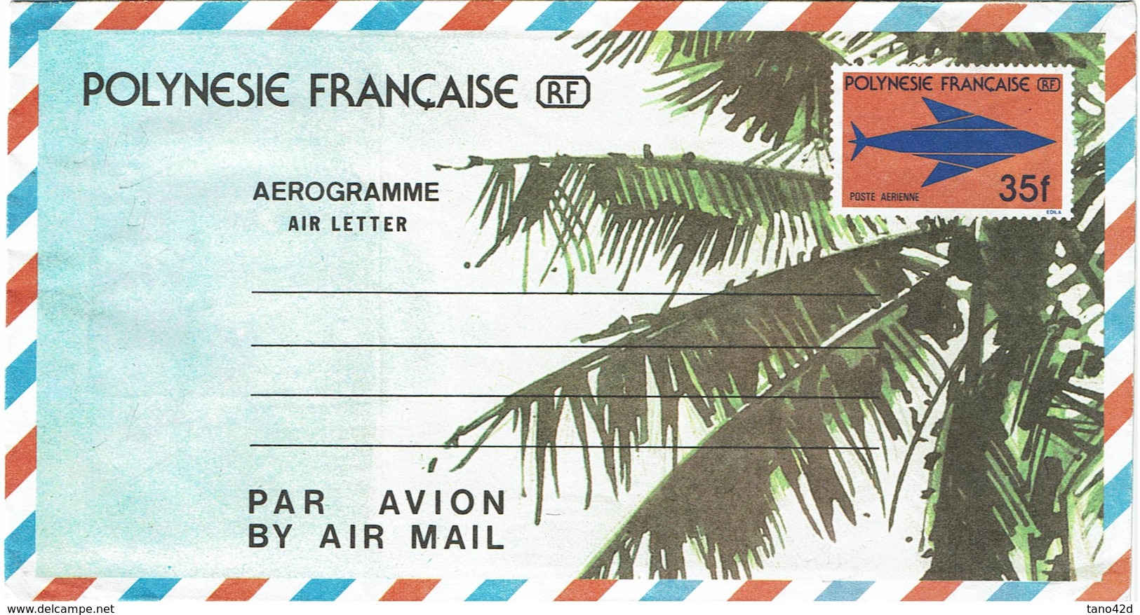 DIV1 - POLYNESIE FRANCAISE AEROGRAMME 35f NEUF - Aerograms