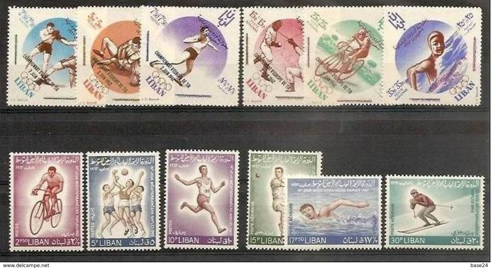 1961/63 Libano Lebanon OLIMPIADI ITALIA - ITALY OLYMPICS + GIOCHI MEDITERRANEO 2 Serie Con Aerea MNH** - Libano