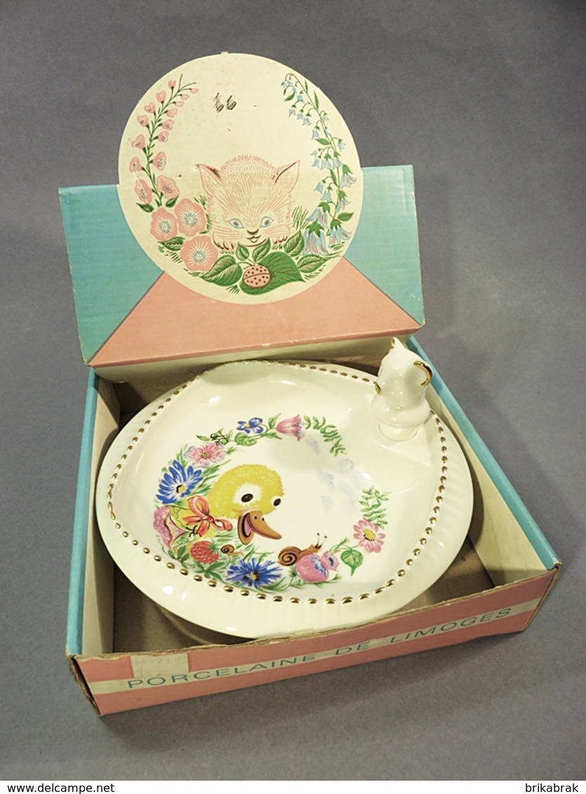 ° ASSIETTE A BOUILLIE PORCELAINE DE LIMOGES GL + Bébé Soupe