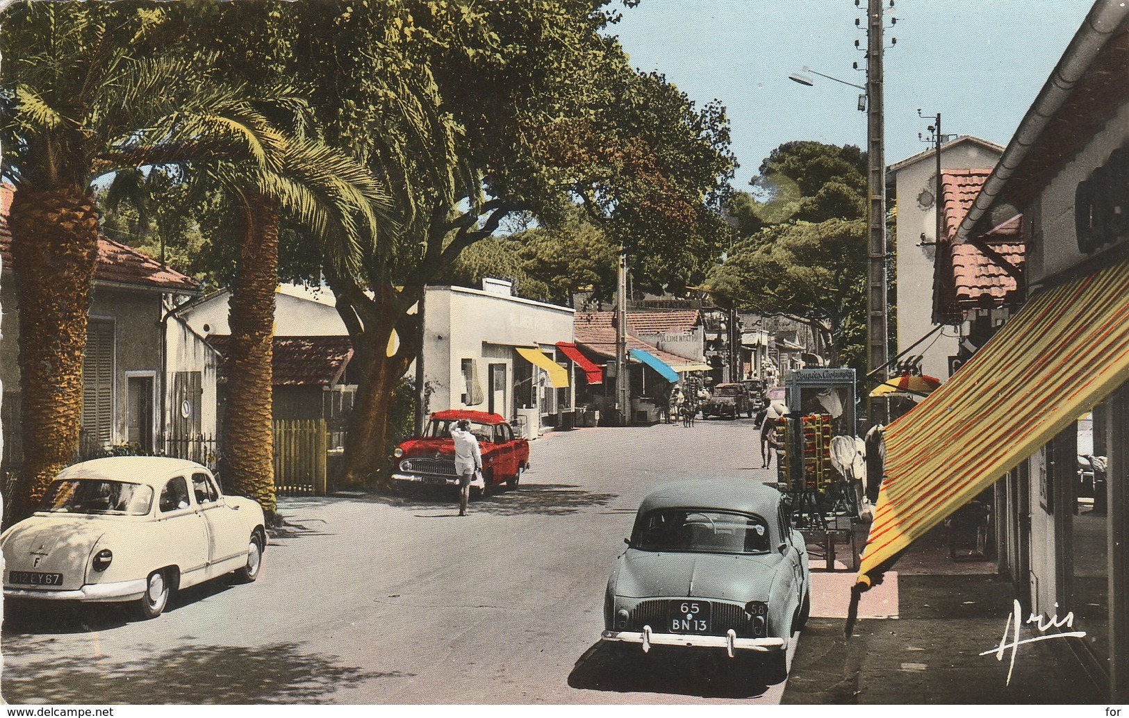 Var : HYERES : Les Palmiers - La Capte -  Le Village - Automobile : Dauphine - Panhard : ( C.p.s.m. - Photo Vérit. ) - Hyeres