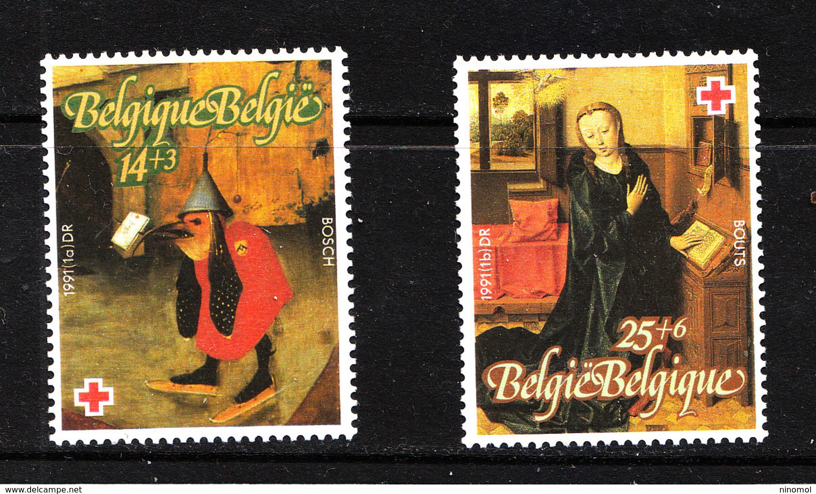 Belgio   -  1991. Quadri Fiamminghi : Croce Rossa.  Flemish Paintings: Red Cross. MNH - Croce Rossa