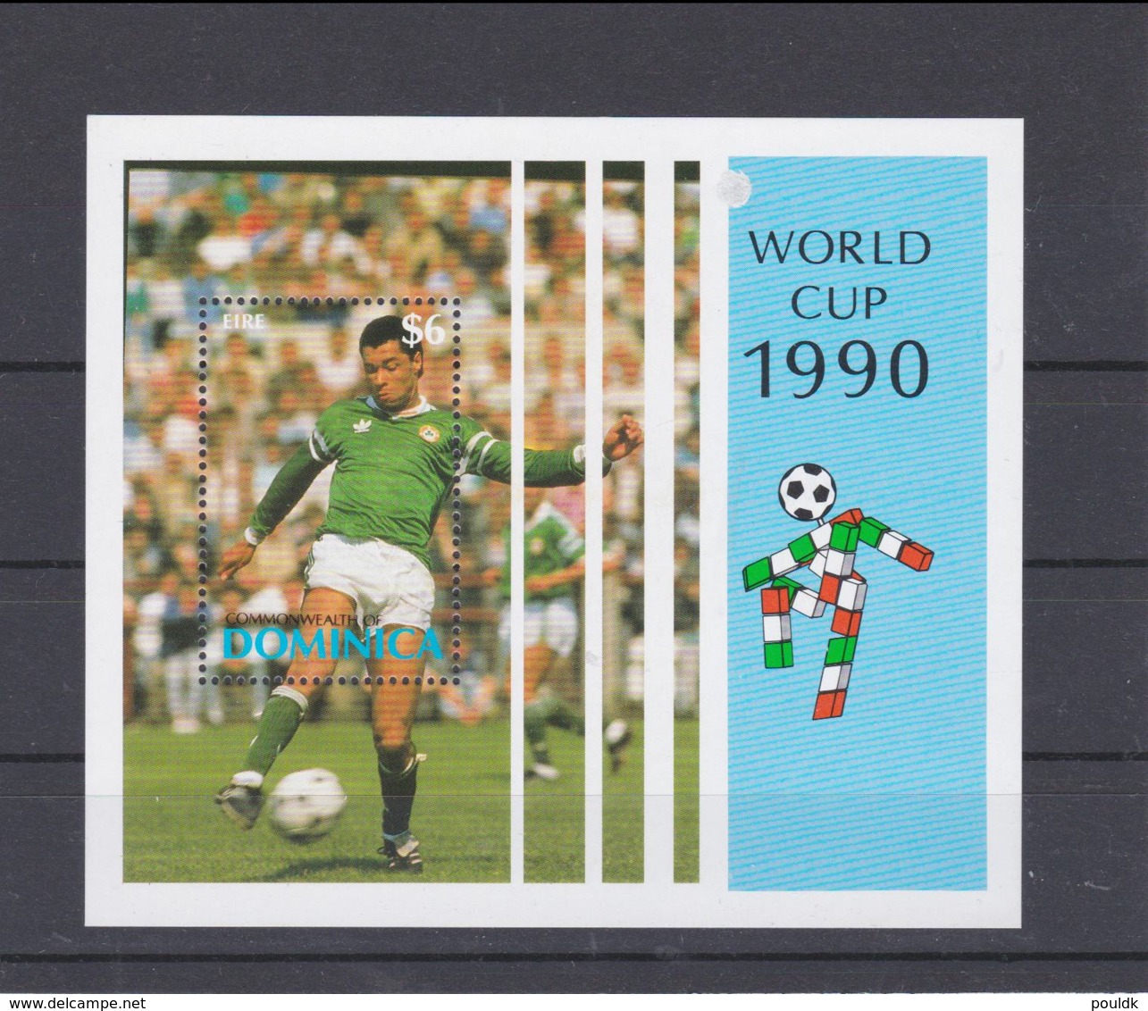 Dominica 1990 Italy World Cup Football FIFA  Souvenir Sheet MNH/** (H53) - 1990 – Italy