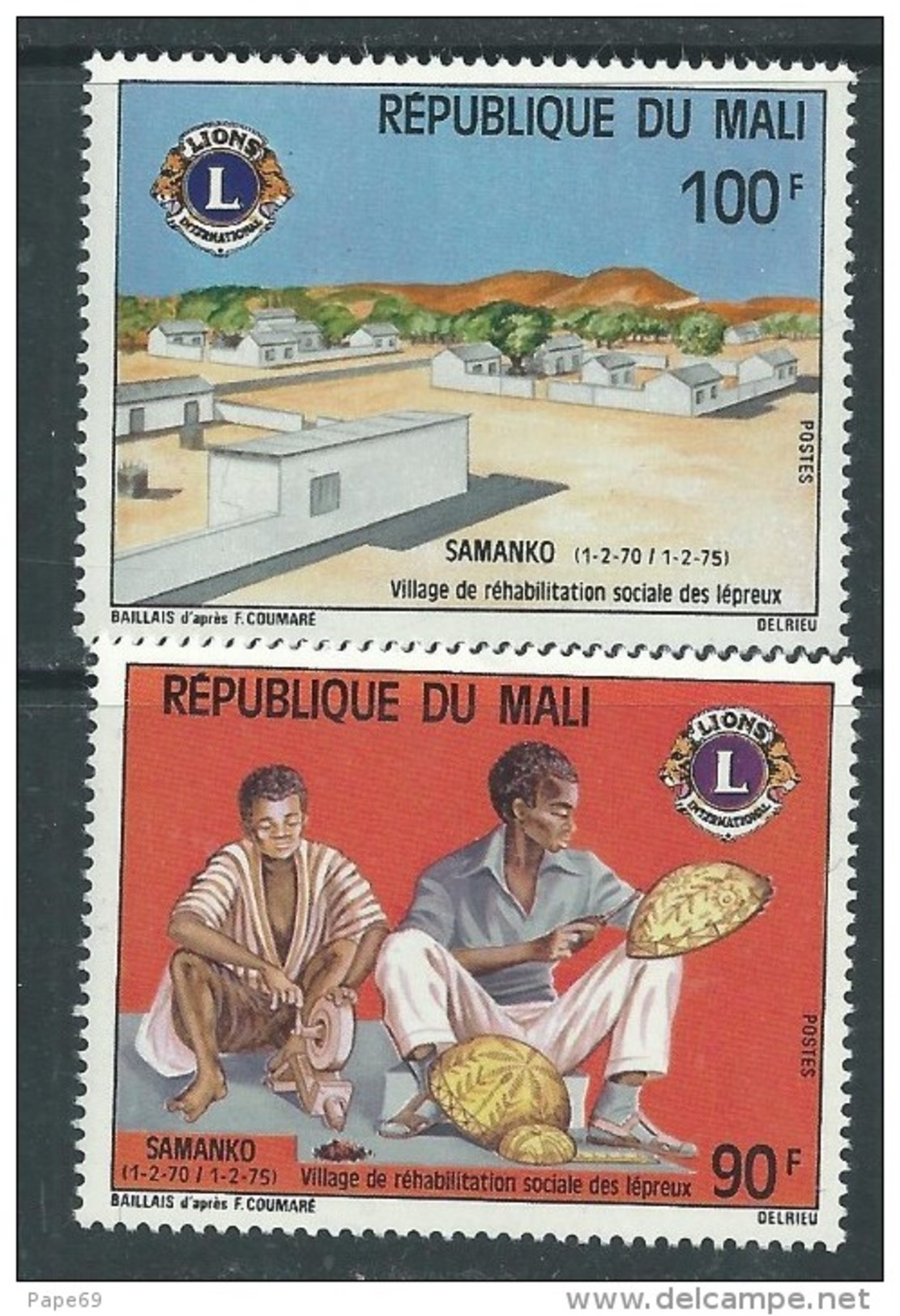 Mali  N° 234 / 35   XX  Village De Réhabilitation Sociale Des Lépreux De Samanko, Les 2 Valeurs Sans Charnière TB - Mali (1959-...)