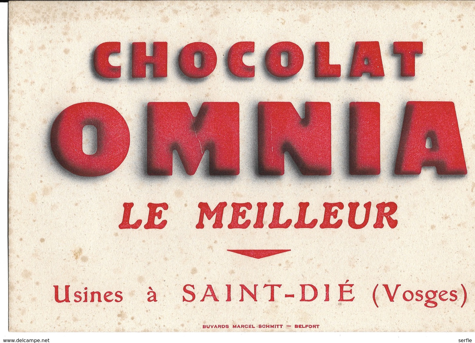 88 - Saint-Dié - Buvard - Chocolat Omnia - Chocolat