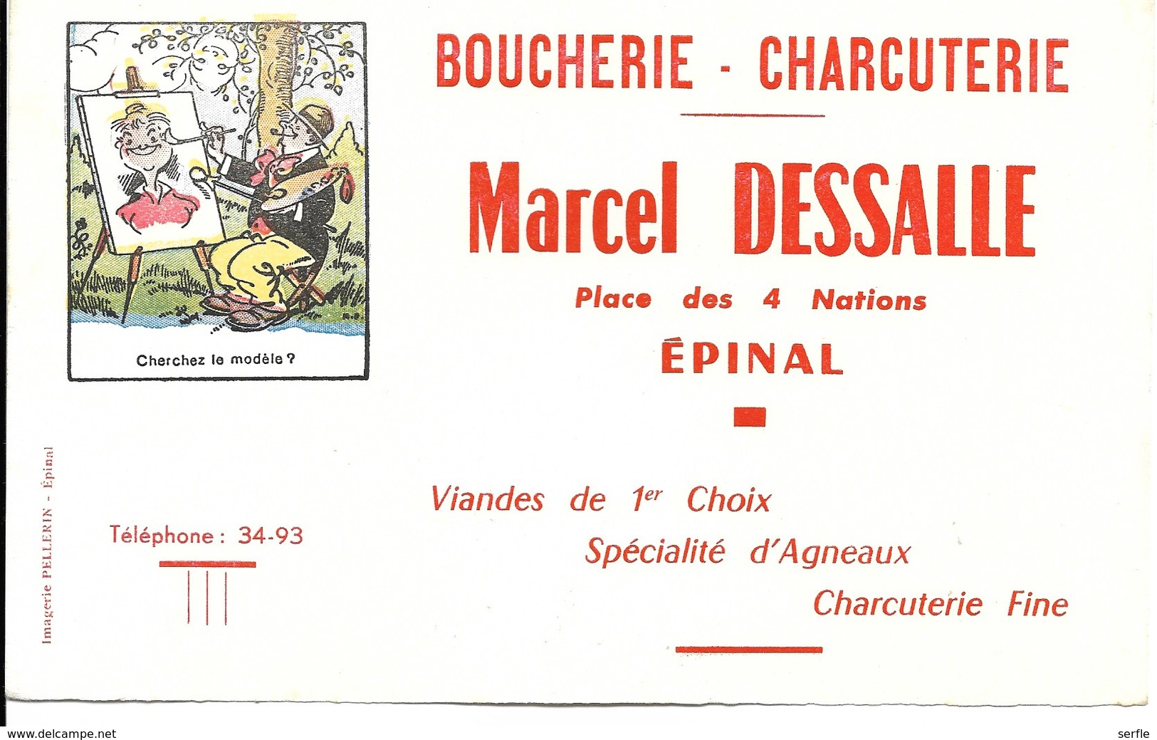 88 - Epinal - Buvard - Boucherie-Charcuterie Marcel Dessalle - Alimentaire