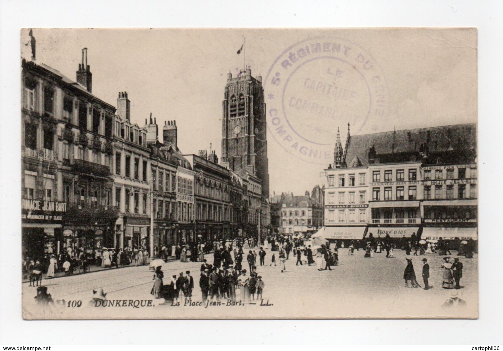 - CPA DUNKERQUE (59) - La Place Jean-Bart 1917 (belle Animation) - Editions Lévy 109 - - Dunkerque