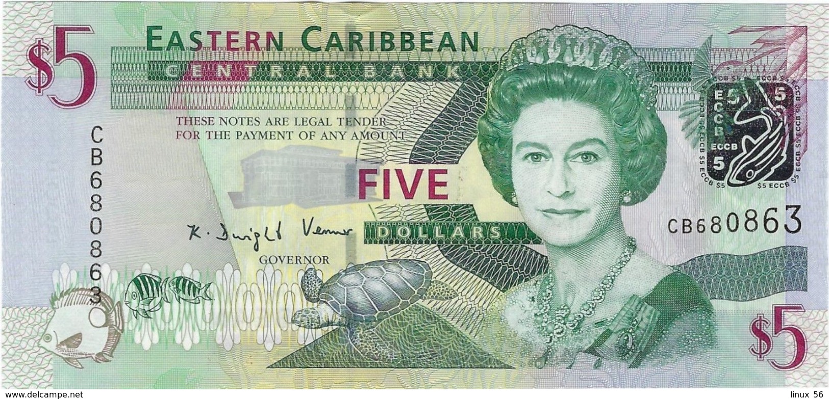 EAST CARIBBEAN STATES - 5 Dollars Nd.(2008) UNC P.47 - Oostelijke Caraïben