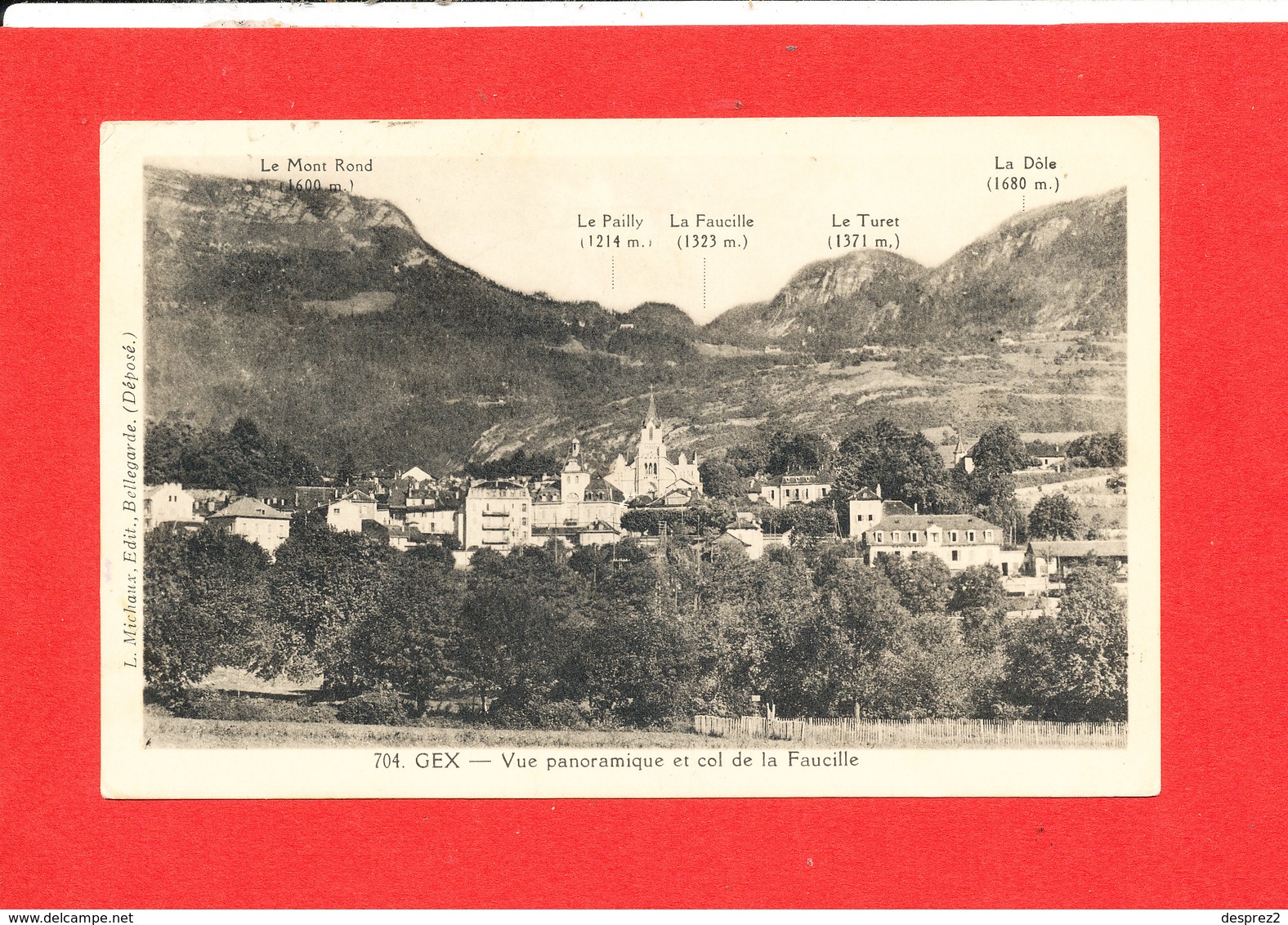 01 GEX Cpa Vue Panoramique Et Col De La Faucille    Edit Michaux - Gex