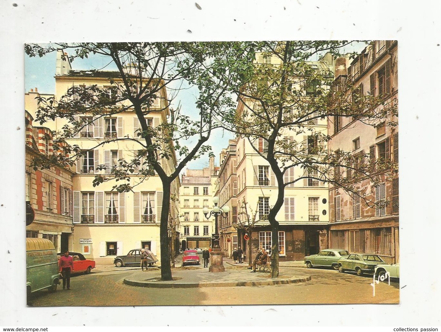 Cp, Automobile , CITROEN 2 CV , 75, Paris, Place Furstenberg,  Voyagée - Voitures De Tourisme