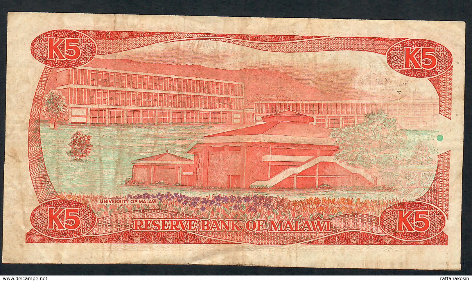 MALAWI P20a 5 KWACHA 1986 #J/9   FINE - Malawi