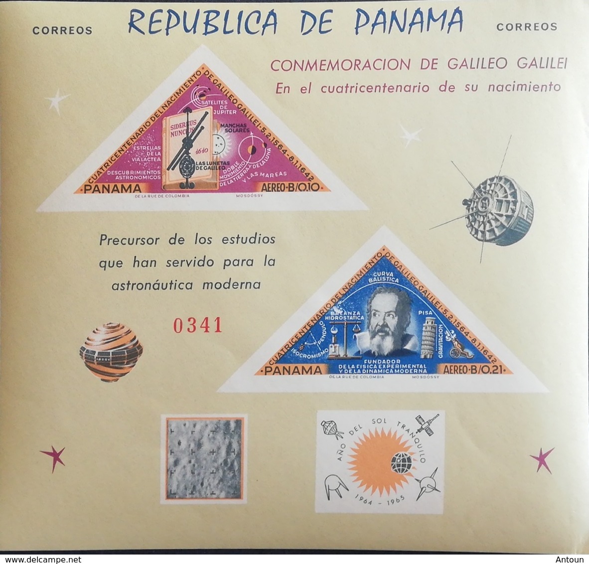 Panama 1965 Galileo,400th. Anniv .S/S IMPERF. - Panamá