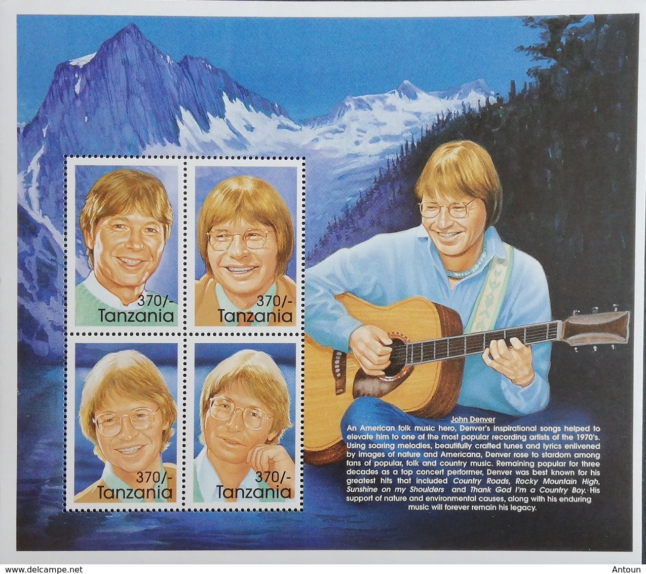 Tanzania  1998 John Denver Sheet Of Four - Tanzania (1964-...)