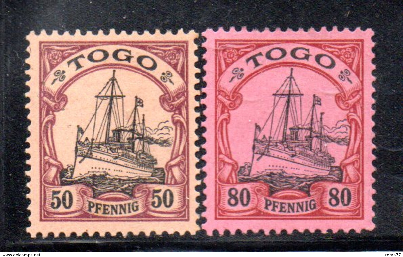 APR1118 - TOGO 1900 , 2 Valori Diversi Linguellati *  (2380A) . - Togo