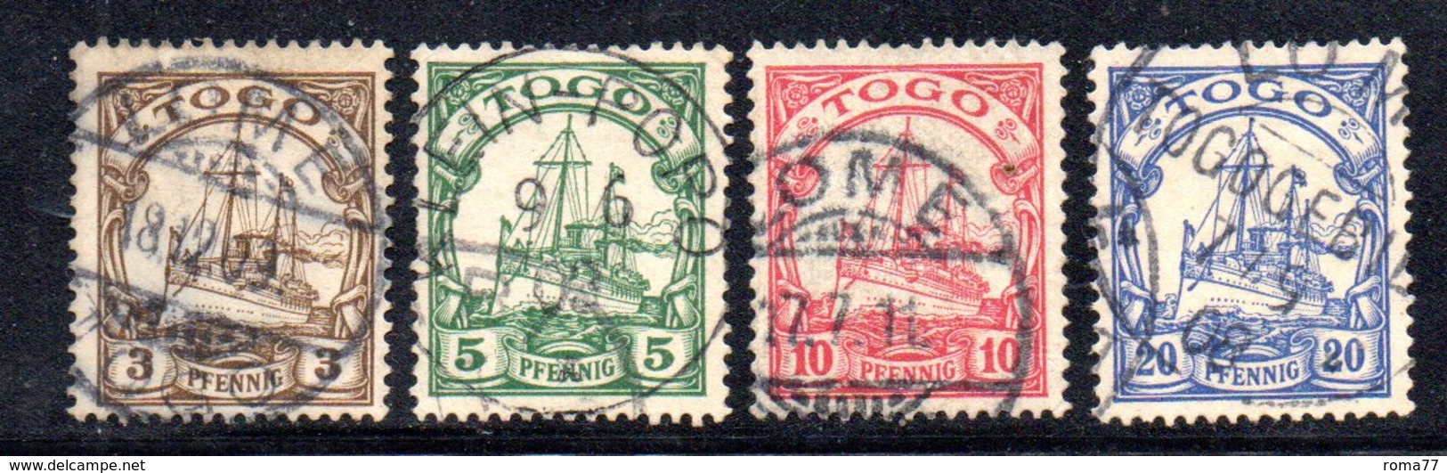 APR1119 - TOGO 1900 , 4 Valori Diversi Usati  (2380A) . - Togo