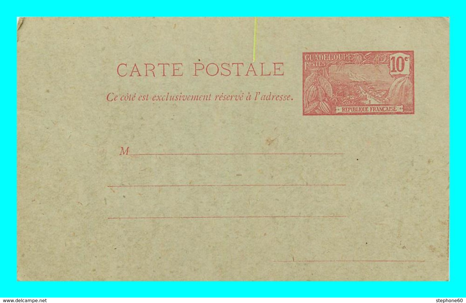 A781 / 283   Guadeloupe - Entier Postal Carte Postale 10 Centimes Pointe à Pitre - Lettres & Documents