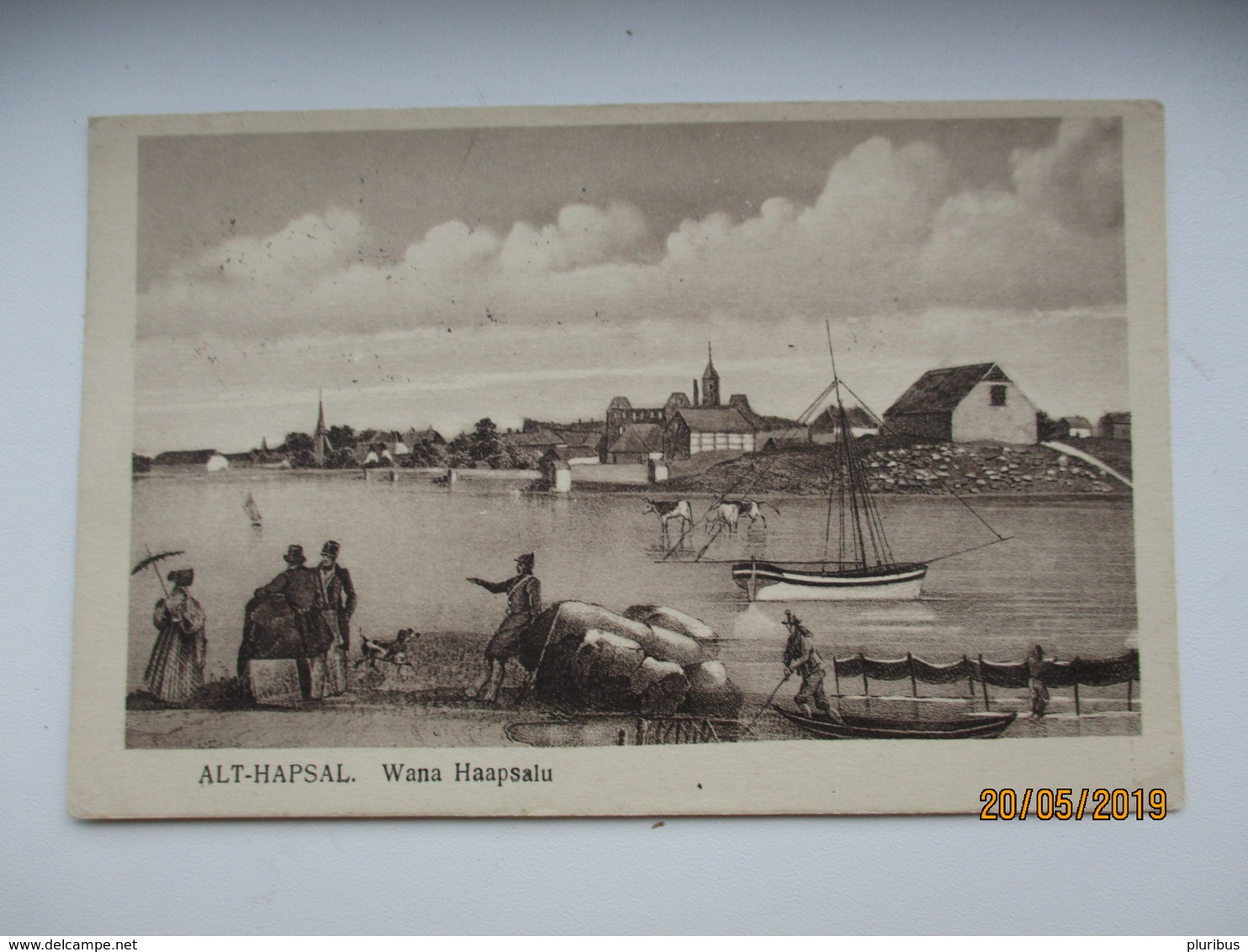 ESTONIA ALT HAPSAL VANA HAAPSALU  QUAI , SAILING BOAT  , OLD POSTCARD   , O - Estonia