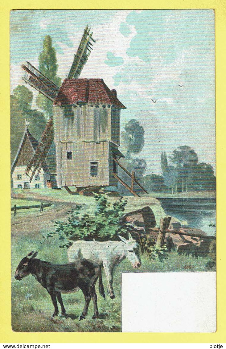 * Fantaisie - Fantasy - Fantasie * Molen, Moulin, Windmill, Muhle, Geit, Goat, Chèvre, Canal, Couleur, Rare, Old - Andere & Zonder Classificatie