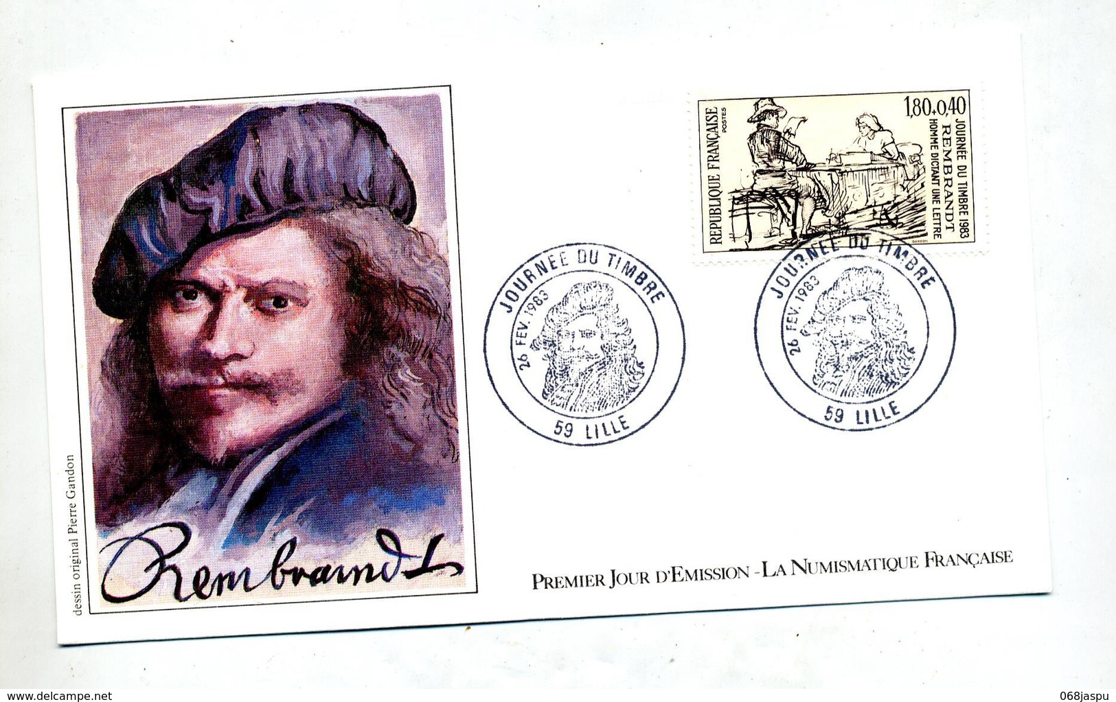 Lettre Fdc 1983 Lille Rembrandt - 1980-1989