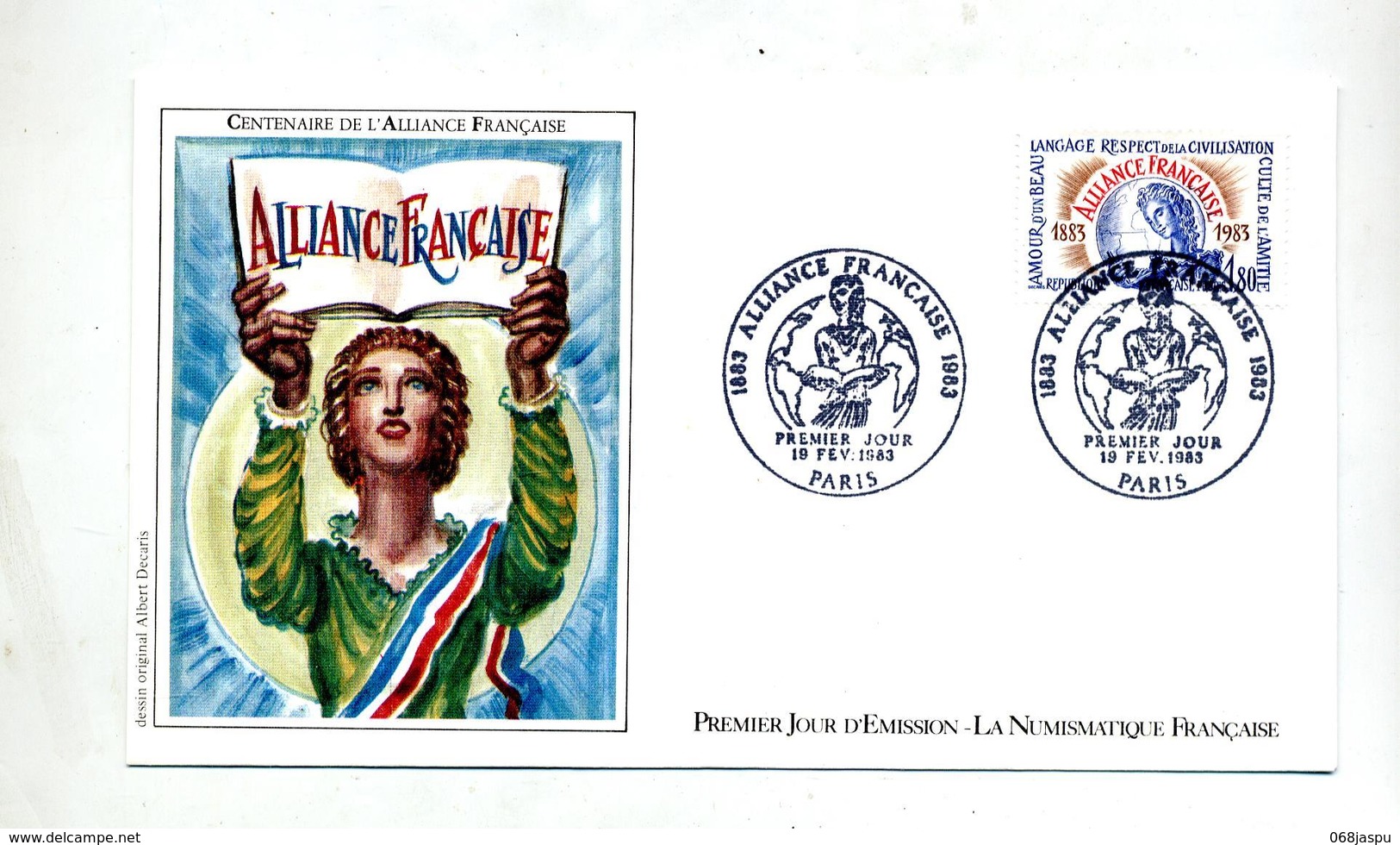 Lettre Fdc 1983 Paris Alliance Française - 1980-1989