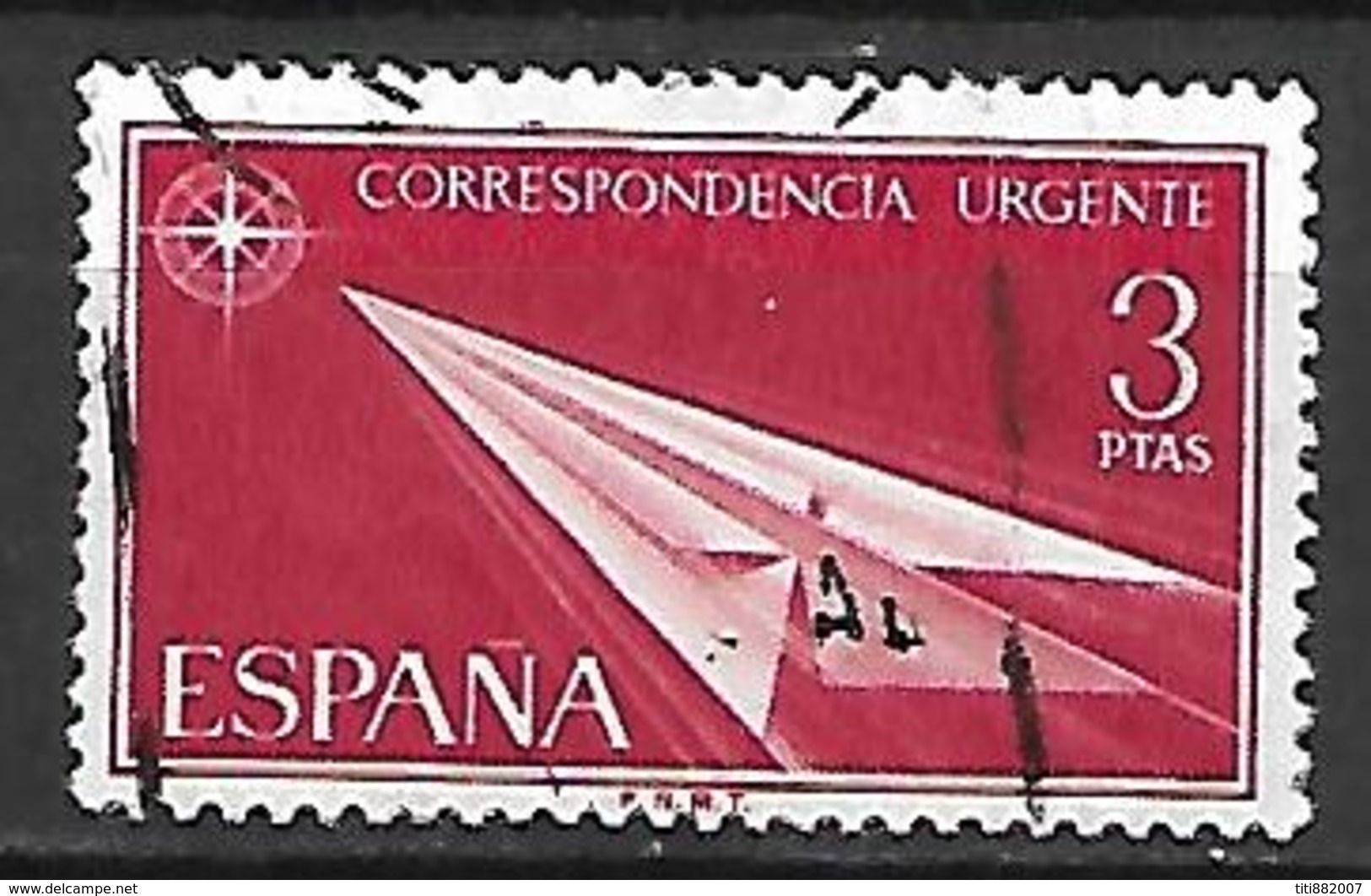 ESPAGNE    -    EXPRESS    -   1956.   Y&T N° 32 Oblitéré.  Avion En Papier - Exprès