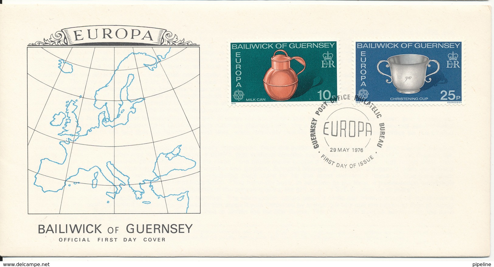 Bailiwick Of Guernsey FDC Europa CEPT Complete On Cover With Nice Cachet 29-5-1976 - 1976