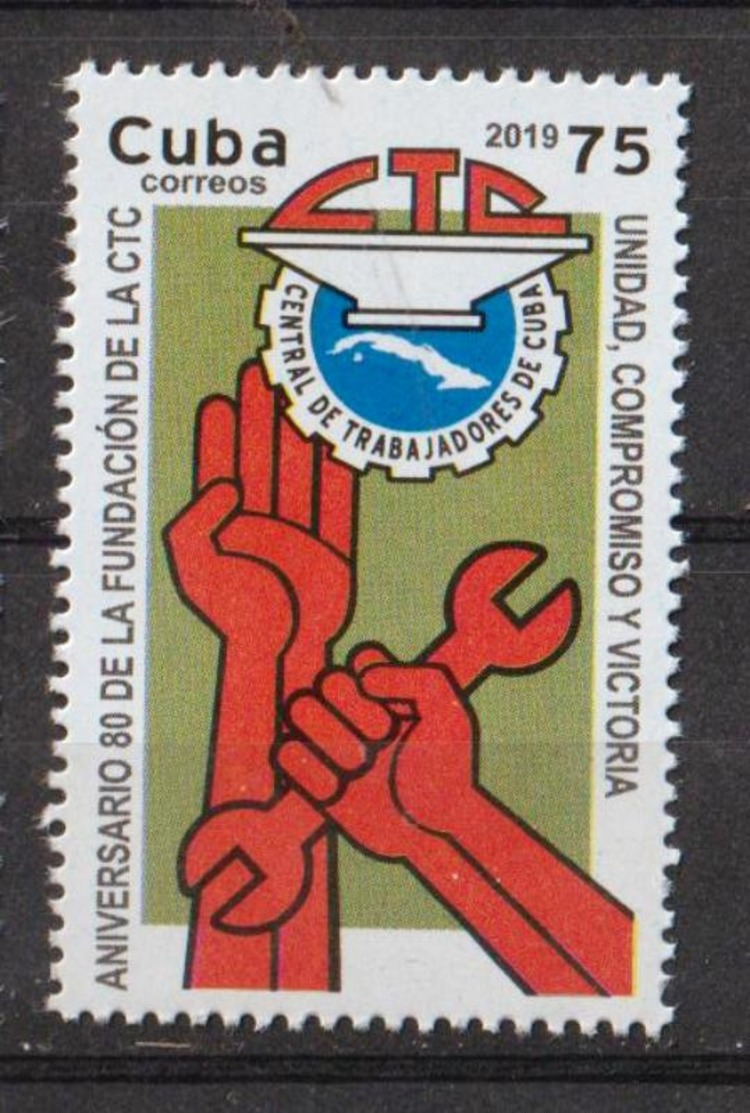 Cuba 2019 80th Anniversary Of Central Workers Organization(CTC) 1v MNH - Ungebraucht