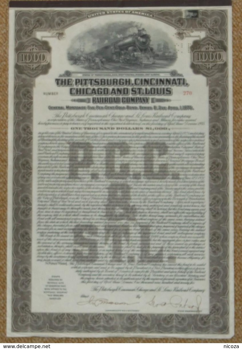 1925 Pittsburgh, Cincinnati, Chicago And St. Louis Railroad. - Spoorwegen En Trams