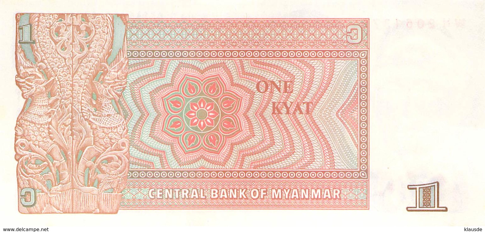 1 Kyat Burma UNC - Myanmar