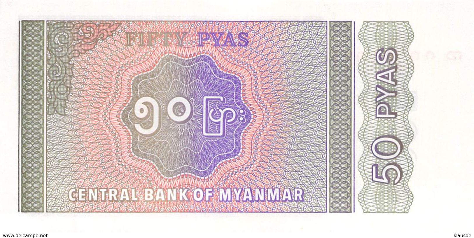 50 Pyas Burma UNC - Myanmar