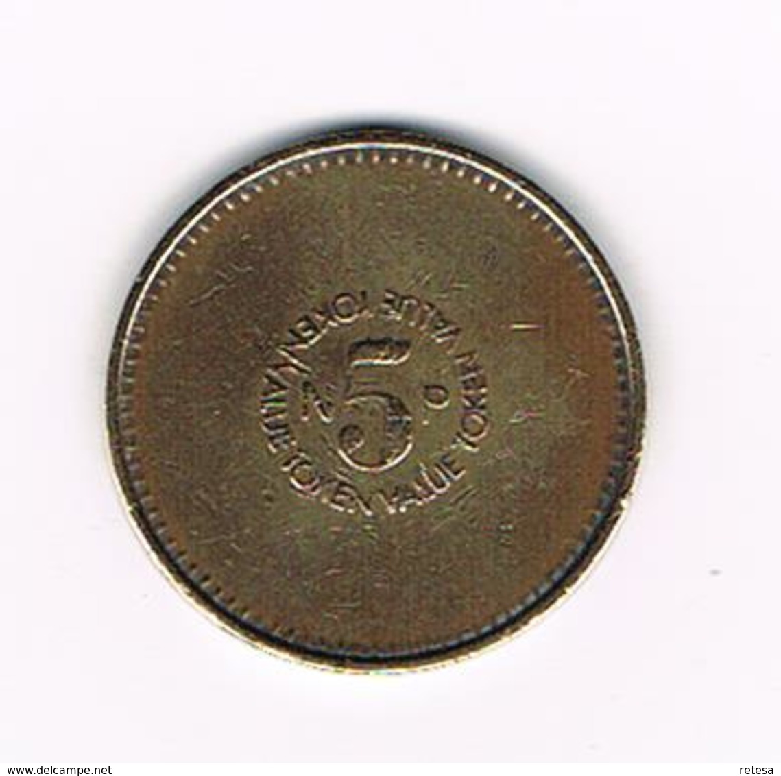 //   GREAT BRITAIN TOKEN VALUE 5 NP VENDING ONLY 1971 - Monétaires/De Nécessité