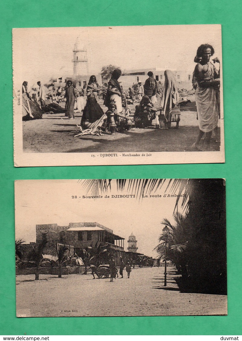 Afrique Djibouti Lot De 2 Cartes Postales Voyagées En 1927 - Djibouti