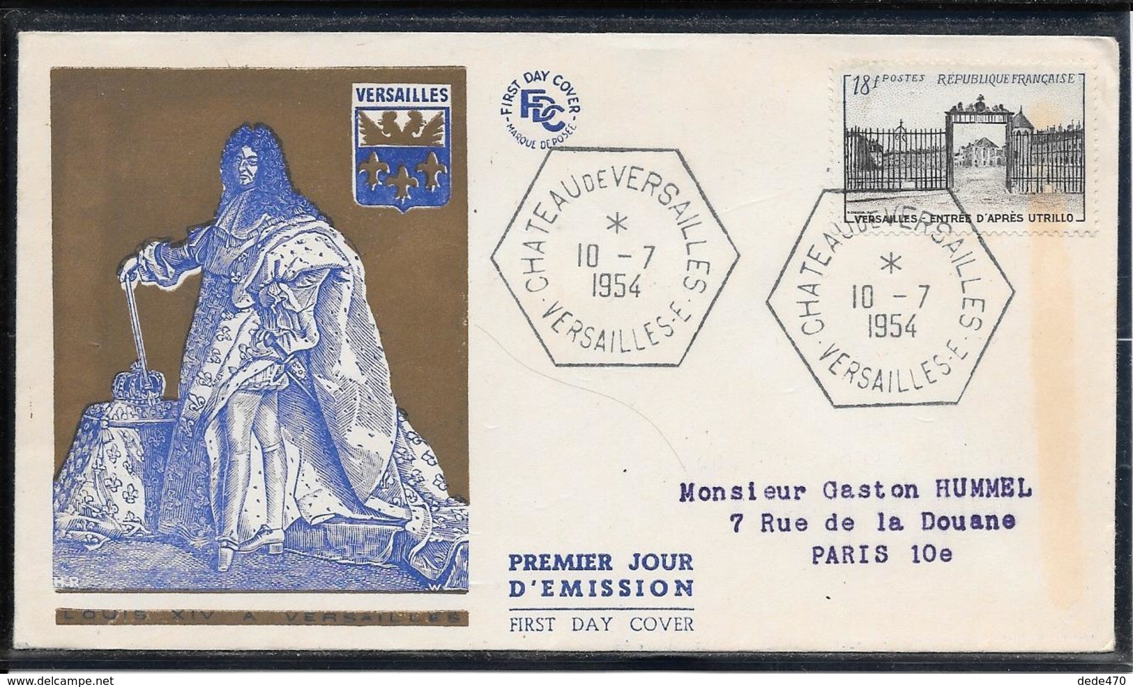 FDC 1954 - 988 Château De Versailles - 1950-1959