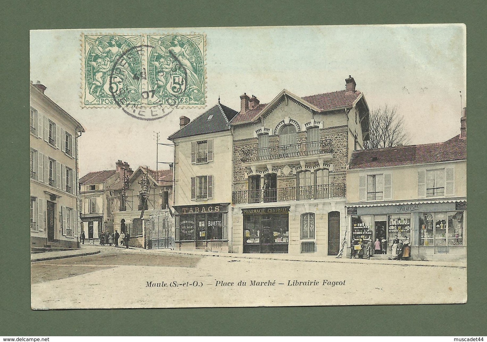 CARTE POSTALE YVELINES 78 MAULE PLACE DU MARCHE LIBRAIRIE FAGEOT - Maule