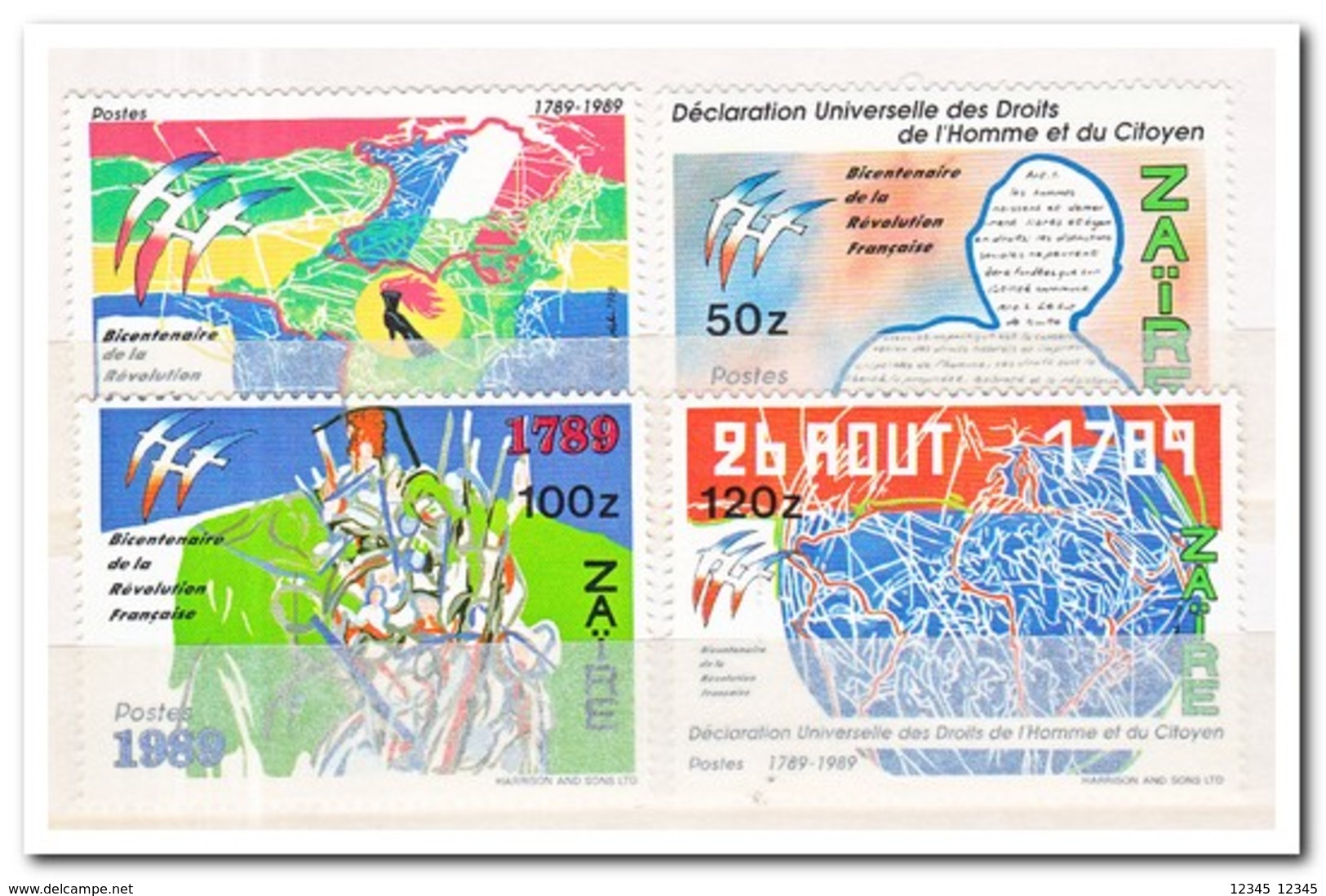 Zaïre 1990, Postfris MNH, 200th Anniversary Of The French Revolution - Ongebruikt