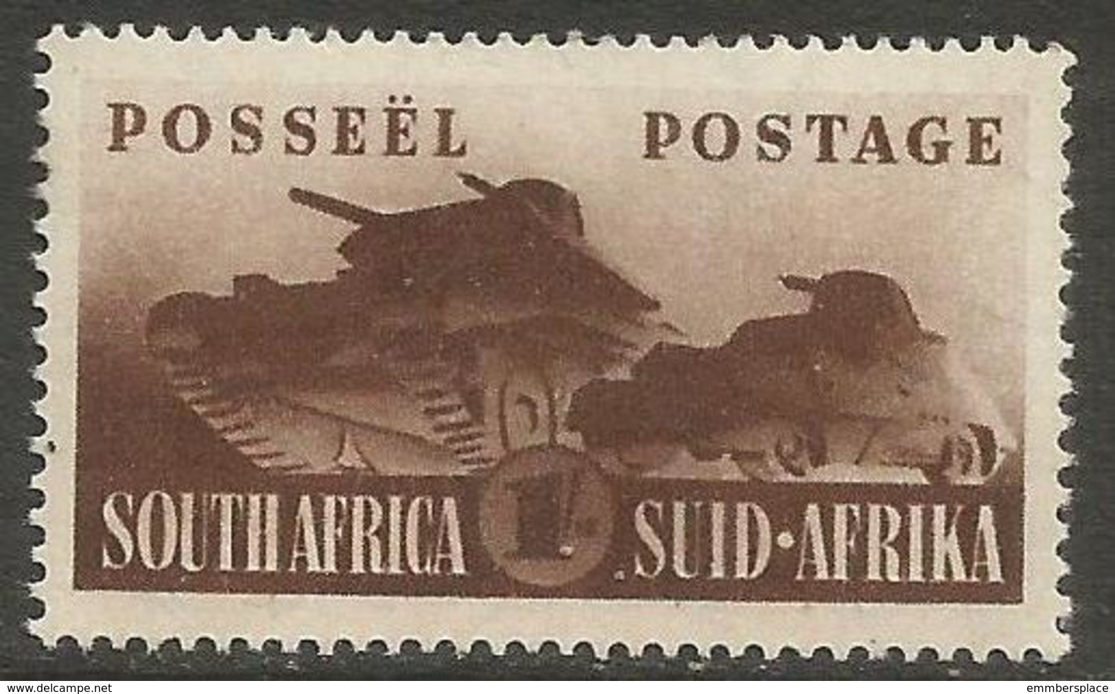 South Africa - 1941 Tanks 1s MLH *  SG 96  Sc 88 - Unused Stamps