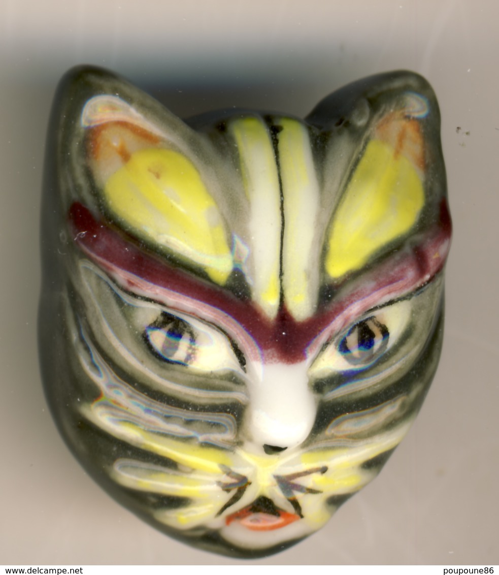 FEVE - FEVES - "MASQUES VENITIENS 2005" - SUPERBE MASQUE DE CHAT - GRIS ET JAUNE - Other & Unclassified