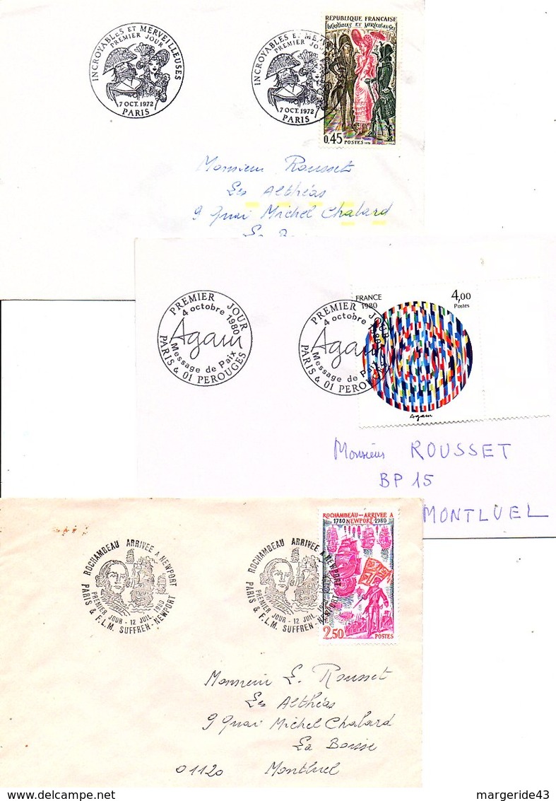 FRANCE LOT DE 21 FDC DIFFERENTES AYANT VOYAGEES. - Vrac (max 999 Timbres)