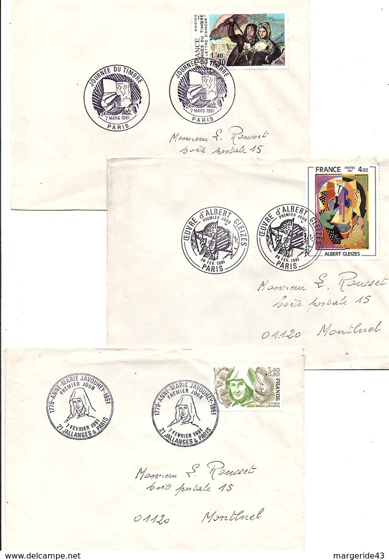 FRANCE LOT DE 21 FDC DIFFERENTES AYANT VOYAGEES.