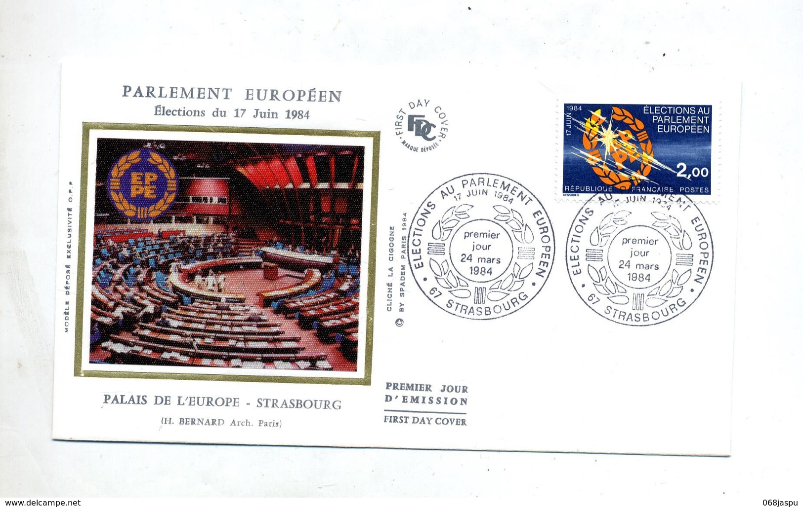 Lettre Fdc 1984 Strasbourg  Parlement - 1980-1989